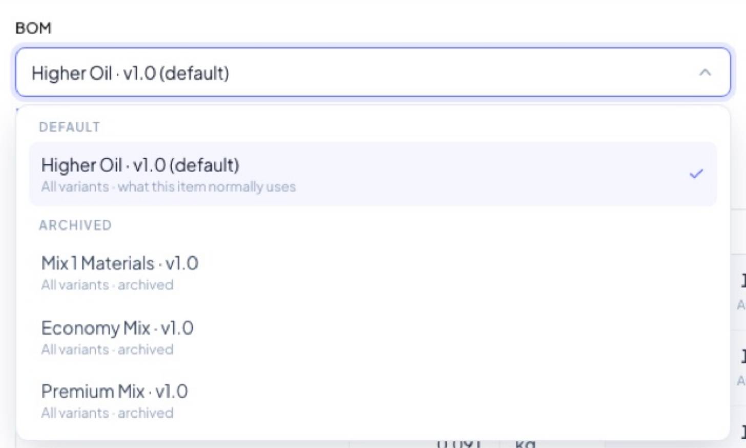 Default Higher Oil, or any archived recipe.
